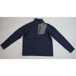 Eddie Bauer First Ascent Fleece Jacket Mens L Blue Mock Long Sleeve Full Zip